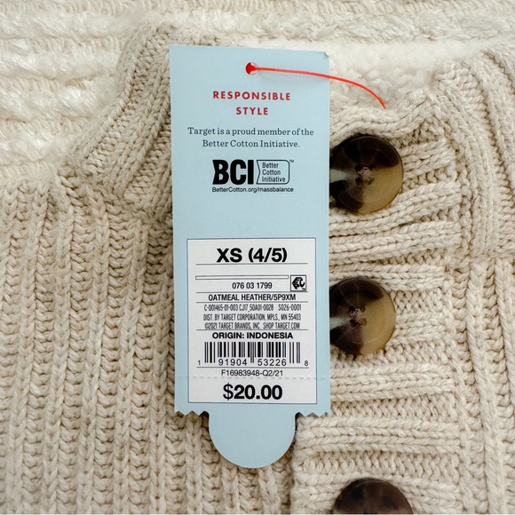 NWT Cat & Jack chunky knit sweater XS (4/5) - Picture 5 of 7